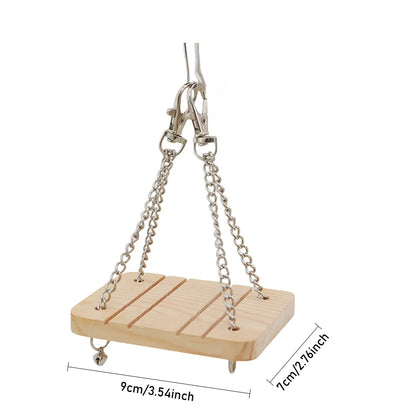 Pet Hamster Wooden Seesaw Climbing Platform Bridge for Small Pet Squirrel Hamster Rabbit Hammock Pet Bird Cage Parrot Swing Toy