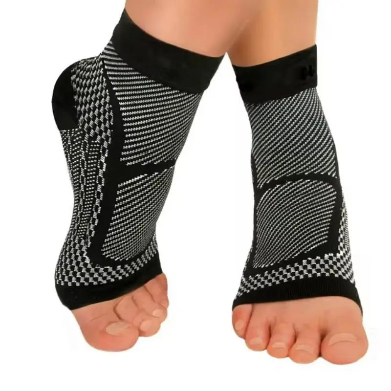 1Pair Sports Ankle Support Brace Compression Sleeve Plantar Fasciitis Sock for Achilles Tendonitis Joint Pain Swelling Heel Spur