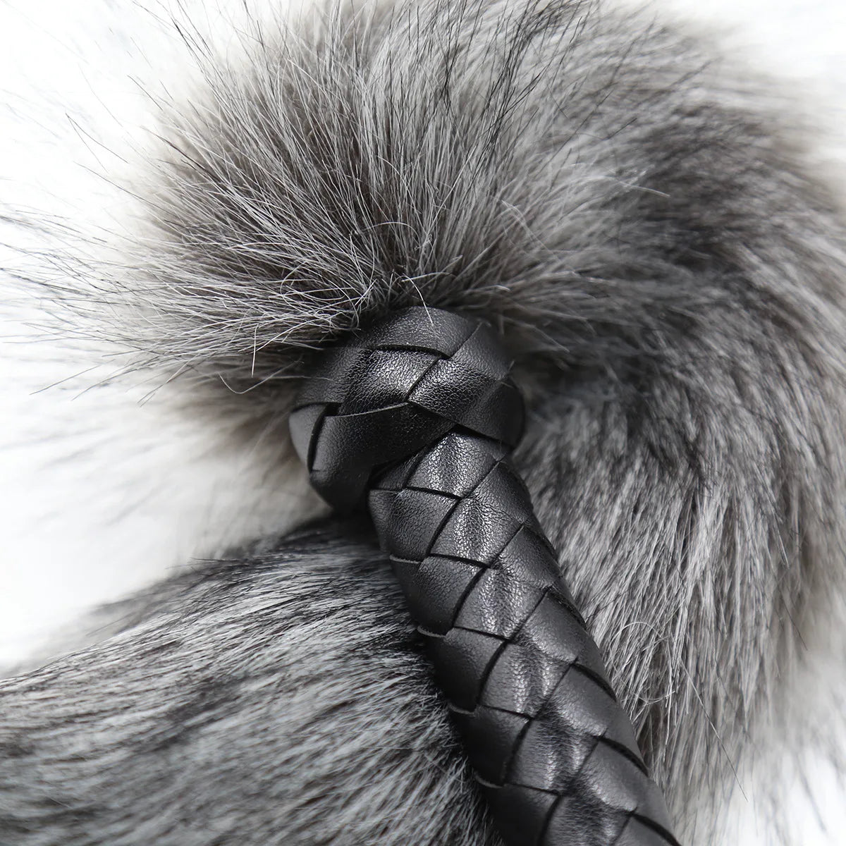 BDSM Faux Fox Tail Whip with Handle, Cosplay Tail Flogger, Bondage Paddle, Pet Play Roleplay, Fetish Costume Accessory, SM Adult