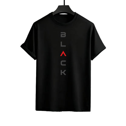 Black Letter Print Mens Tracksuit T-shirt + Pants Urban Causal Sports Outfit Male Spring Summer Home Outdoor Comfort Tees Set
