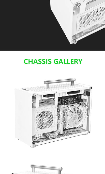 METALFISH T60 Mini ITX Black Case 9L Gaming Computer Chassis Compact transparent PC Support SFX PSU/300mm GPU