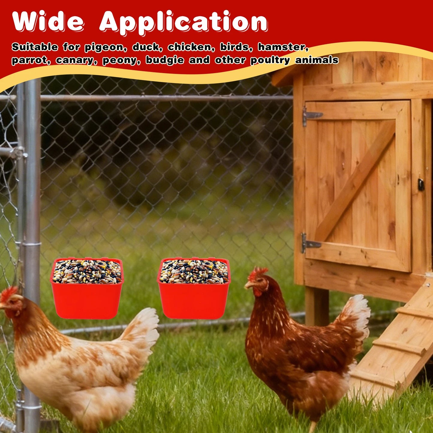 5/10/20PCS Chickens Feeder Hanging Plastic Chicken Coop Feeding Drinking Bowl for Poultry Duck Goose Bird Farm Animal Supplies