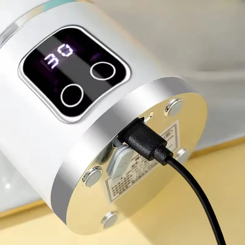 2026 Naujas buitinis įkraunamas MINI smulkinto ledo elektrinis sulčiaspaudės aparatas Galingas variklis 450ML didelės talpos skaitmeninio ekrano sulčių puodelis