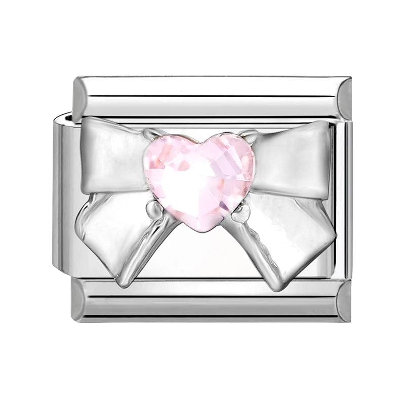 Y2K Series Heart Flowers Cherry Ball Butterfly Italian Charm Links Fit 9mm Stainless Steel Bracelet DIY Making Jewelry Gifts