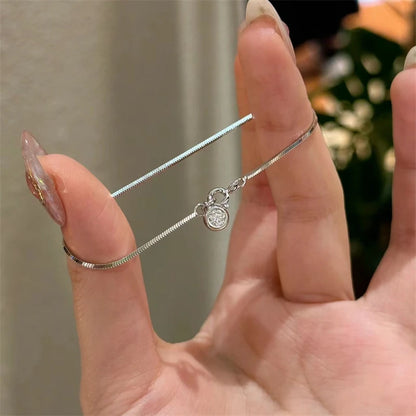 Dainty Flower Geometric Bracelet New High-End Minimalist Zircon Charm Blade Chain Women’s Bracelet Party Jewelry Gift