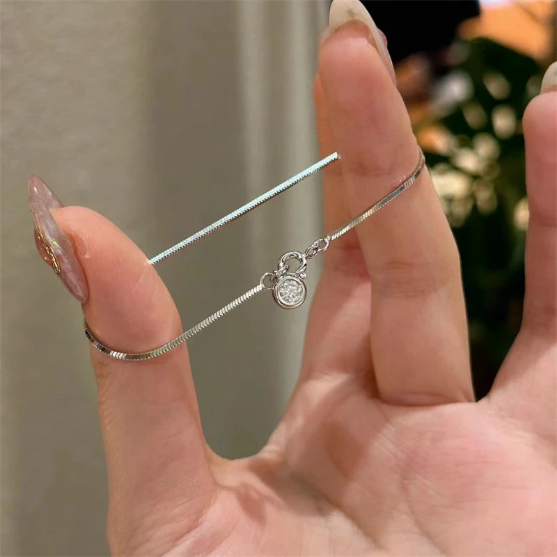 Dainty Flower Geometric Bracelet New High-End Minimalist Zircon Charm Blade Chain Women’s Bracelet Party Jewelry Gift