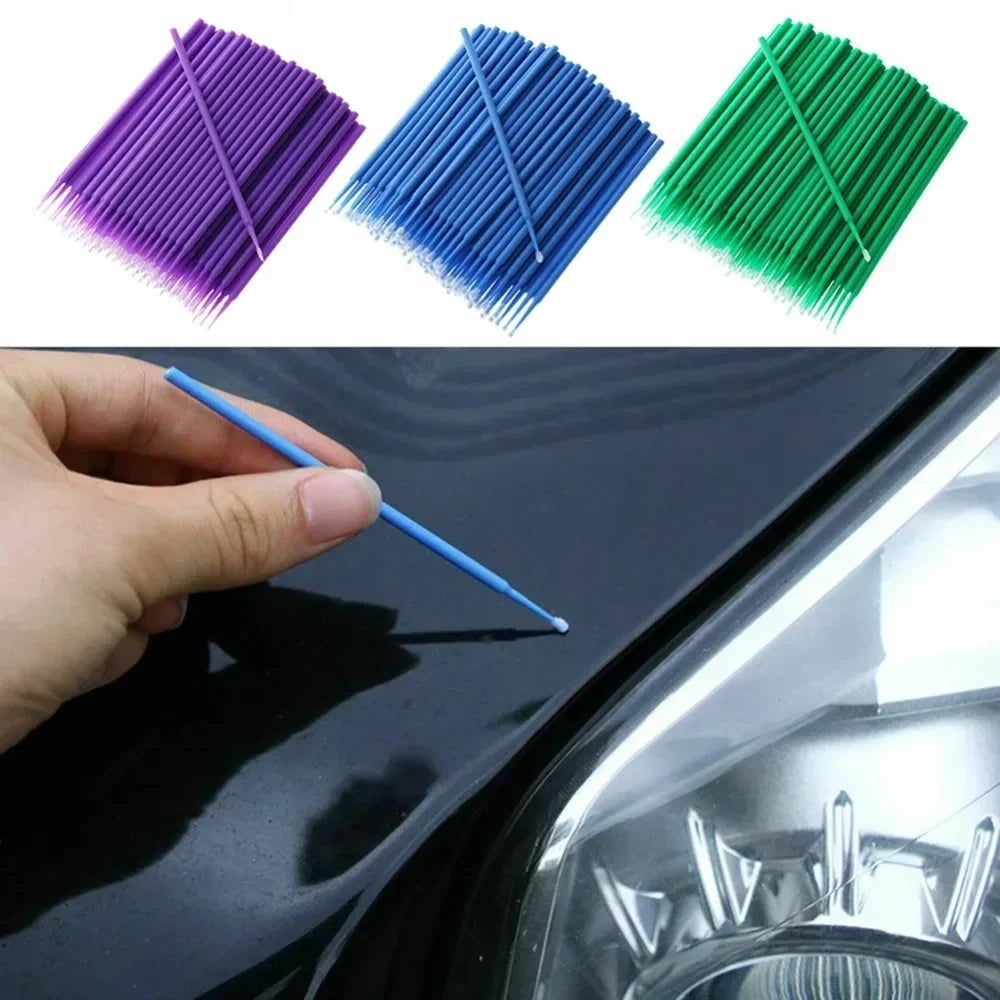 100 Pieces Car Maintenance Micro Brush - Disposable Paint Touch-Up Brush Small Tip for Auto Detailing Accessories