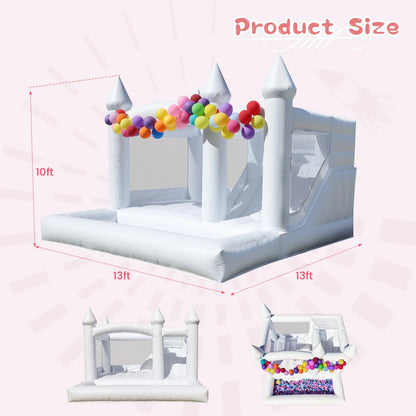 4.5m Commercial PVC White Bounce House Inflatable Wedding Castle for Adult Kids Children's playground, children's toys