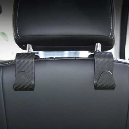 4Pack Car Seat Carbon Fiber Hook for Bags Car Clips Front Seat Headrest Organizer Holder Auto Fastener Hangers Car Accessories