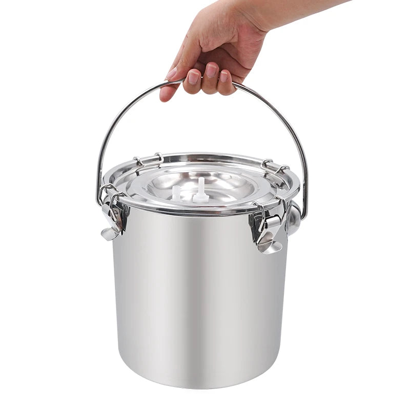 5/10L Stainless Steel Cow Milk Bucket Farm Cows Goats Vacuum Pump Bucket Pasture Cow Sheep Electric Milking Machine Accessories
