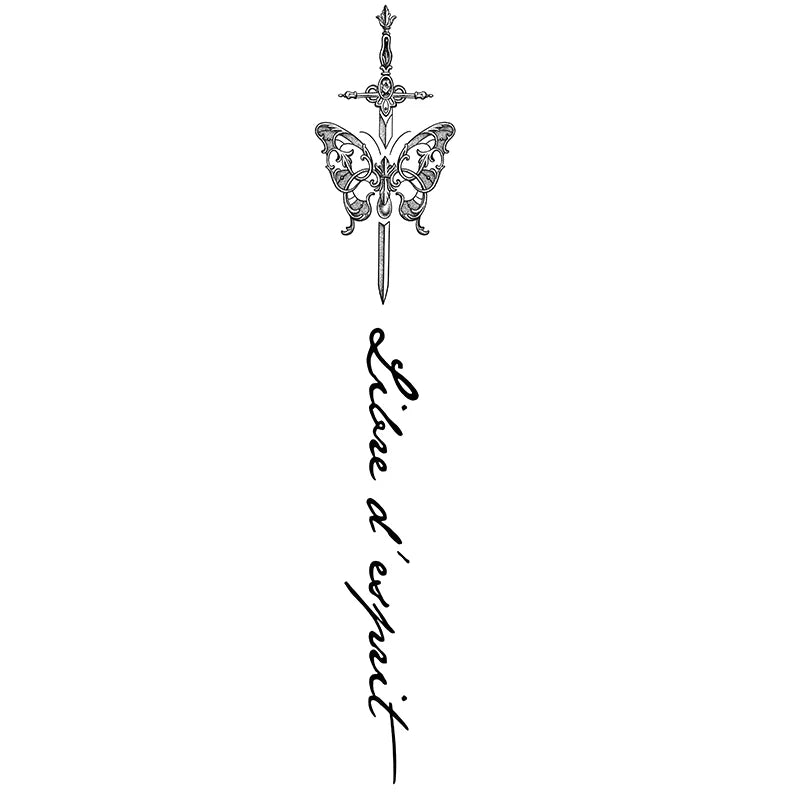 One Butterfly Spine Waterproof Temporary Tattoo, Lasting 1-2 Weeks, Semi-Permanent Tattoo Color, Realistic Fake Tattoo