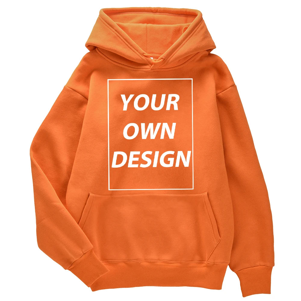 Customized DIY Print Men Woman Autumn Winter Hoodies Casual Classic Pullovers Simple Comfy Streetwear Soft Warm Sports Clothing