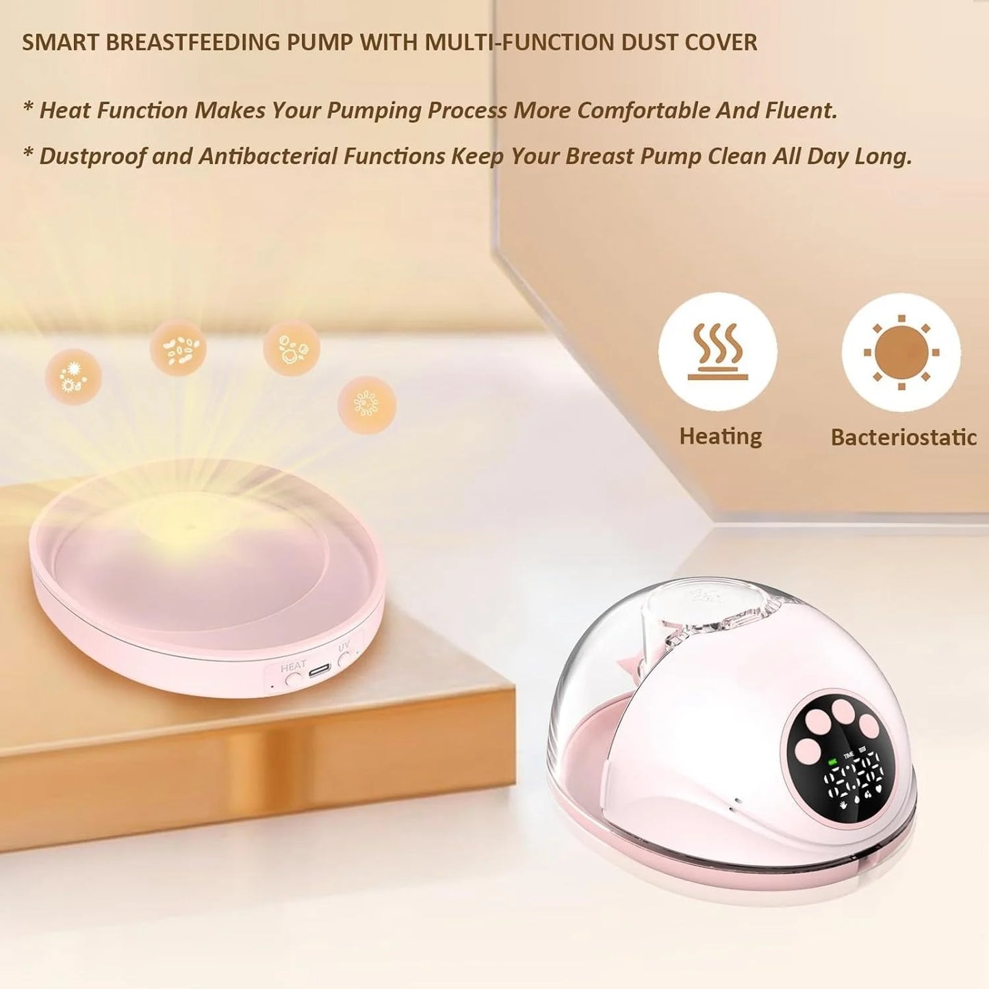 Hands-Free Wearable Breast Pump – Electric, BPA-Free, with Heating & UV Sterilizer | Wireless Upgrade Option