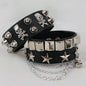 Vintage Leather Bracelets Punk Row Cuspidal Spikes Rivet Stud Wide Cuff PU Leather Punk Gothic Rock Unisex goth accessories