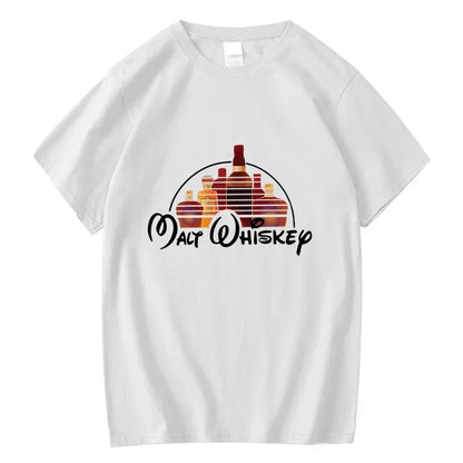 Summer Men T-shirt Cotton Blend Funny Malt Whiskey Print Summer Loose O-neck Cool T Shirt for Men Short Sleeve T-shirt Male Tee