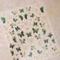 Shiny Jelly Butterfly Charming Golden Gradient Bowknot 5D Self Adhesive Nail Art Sticker Flower Petal Rhinestone Manicure Decals