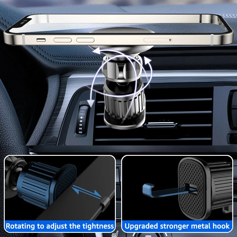 Untoom Universal Magnetic Car Phone Holder 360 Rotation Car Air Vent Clip Strong Magnet Mobile Cellphone Stand for iPhone Xiaomi
