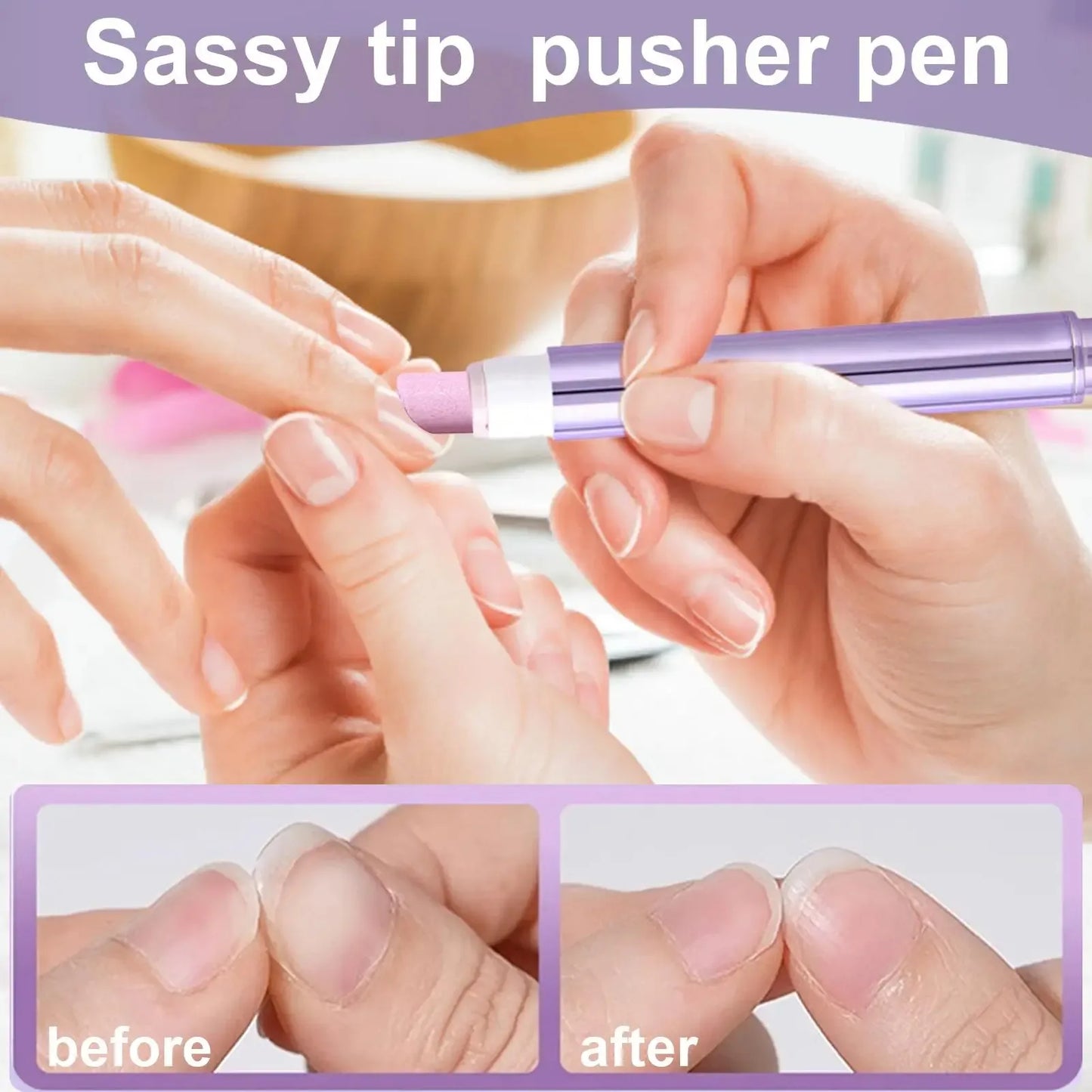 5PCS 3-in-1 Cuticle Oil Pen DeadSkin Remover Cuticle Pusher Grinding Pen With Ceramic Tip Cuticle Remover Pen Nail Care Tool