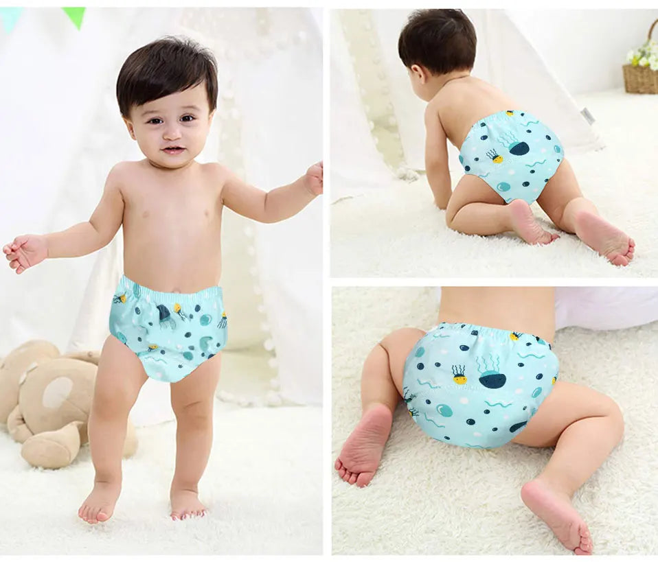 Baby Reusable Potty Training Pants Toddler Cotton Ecological Cloth Diaper Panties Waterproof Washable Nappies Boy Girl Underwear