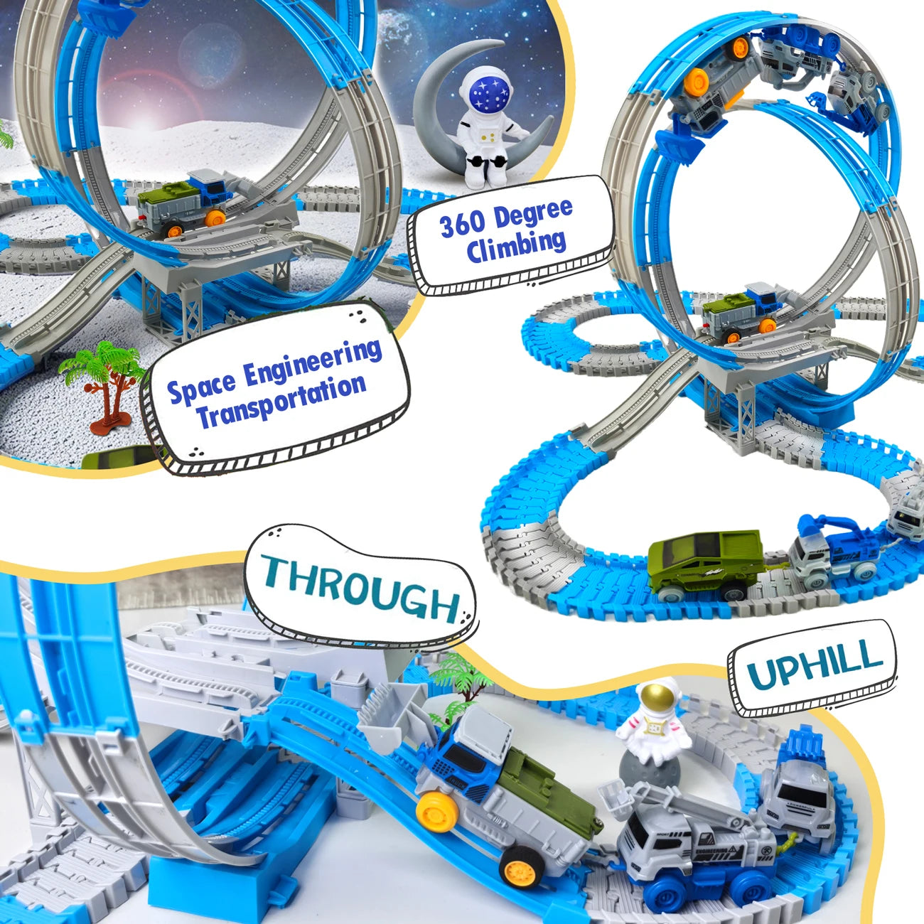 Space Track Toys Magic Climbing Electric Engineering Race Car Toy Bendable Flexible Race Track Cars Train Toy For Kid Gift