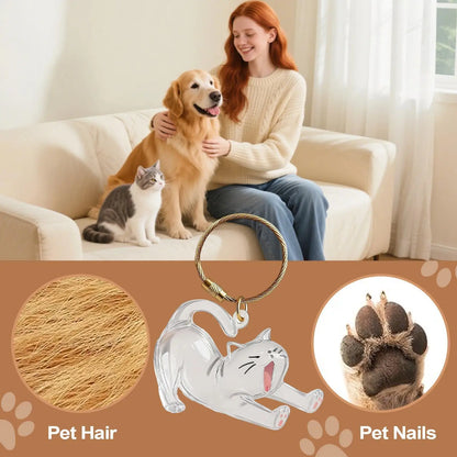 2x3x6cm Pet Hair Keychain Holder, Portable Cat Dog F ur Pendant For Bag, Keepsake Key Ring For Backpack Purse Wallet, Cute Gift
