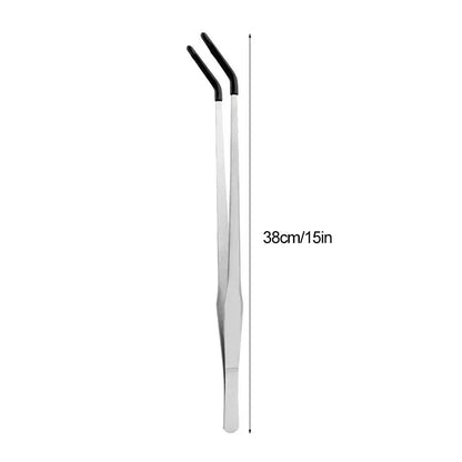 Stainless Steel Reptile Feeding Tongs with Rubber Tips - Straight & Curved Aquarium Pet Tweezers for Safe And Easy Feeding