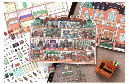 Kawaii College of Fine Arts 3D Candy Apartment Landscape Sticker  DIY Pocket Cabin Scene festival gift
