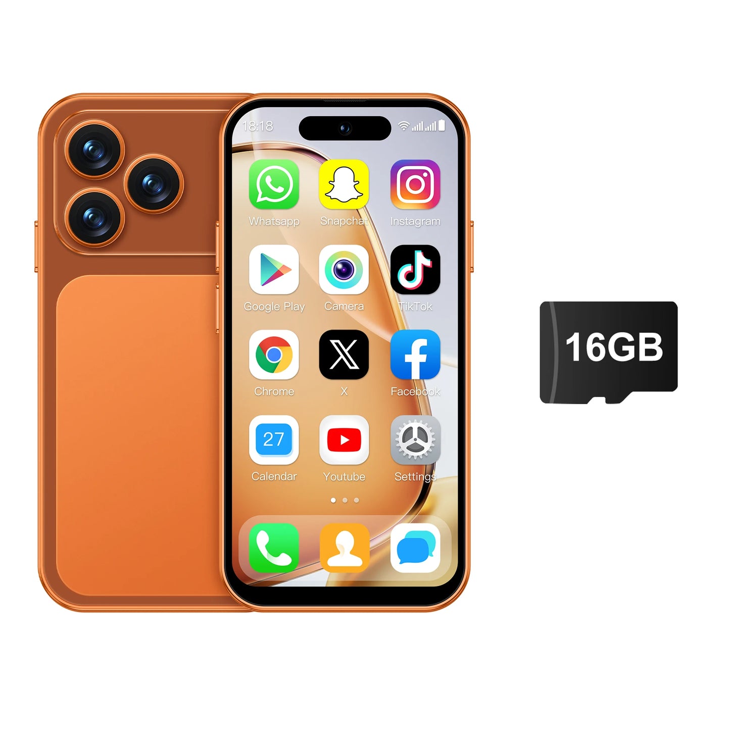 SERVO 4G LTE Mini Smart Mobile Phone Android12.0 OS 2GB+16GB WhatsAPP Play Store WiFi Dual SIM Standby 4.0inch Pocket Smartphone