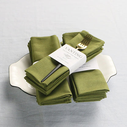 6pcs Cloth Napkins 30X45CM Orange Cotton Polyester Blend Kitchen Washable Dinner Reusable Napkins Wedding Party Table Decoration