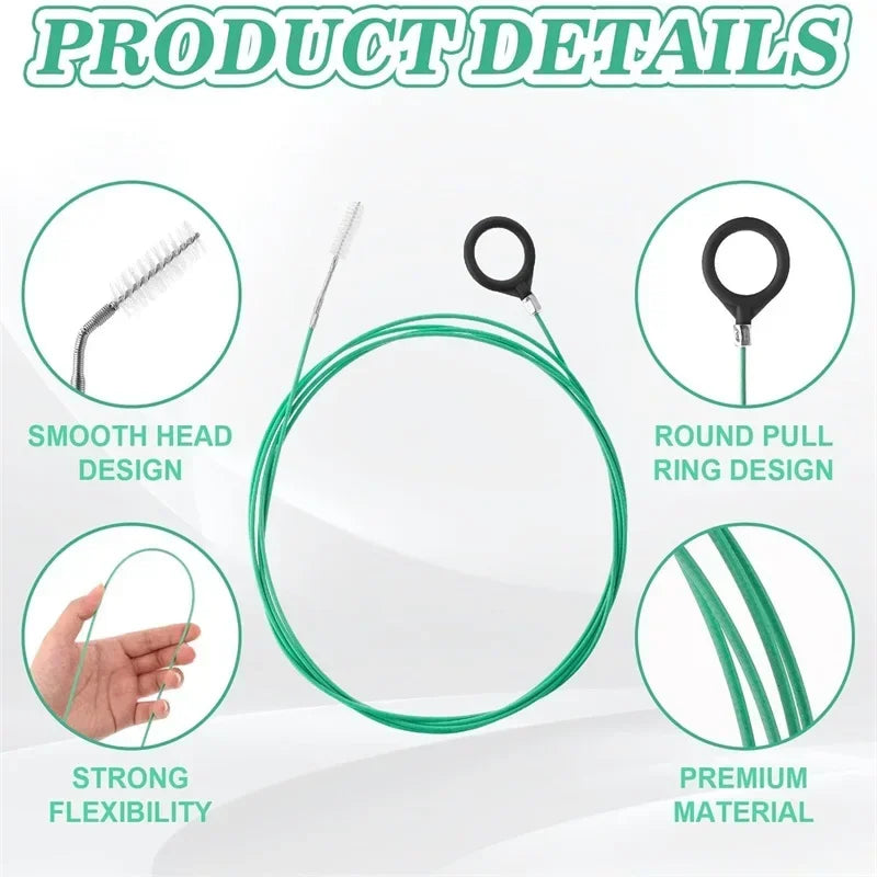 3m/5m Car Drain Dredge Cleaning Scrub Brush Auto Sunroof Long Hoses Detailing Cleaning Tool Spiral Cleaning Brush Drain Cleaner