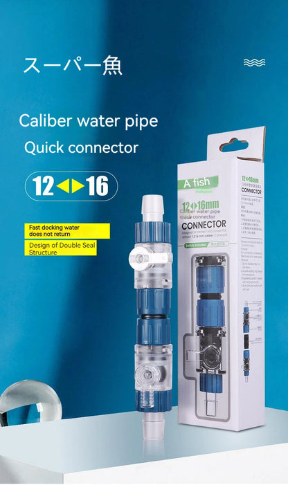 12/16mm Aquarium Water Control Valve Hose Double Tap Quick Release Connector Fish Tank Filter Barrel Replace Connector Acuarios