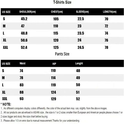 Men's Summer Casual and Fashionable Round Neck Short Sleeved T-shirt+shorts Breathable Sports Set Two-piece Set