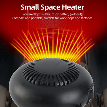 Electric Heater Fan Electric Portable 2 Gear  Space Heater 18V Battery Powered 170W for Workshop
