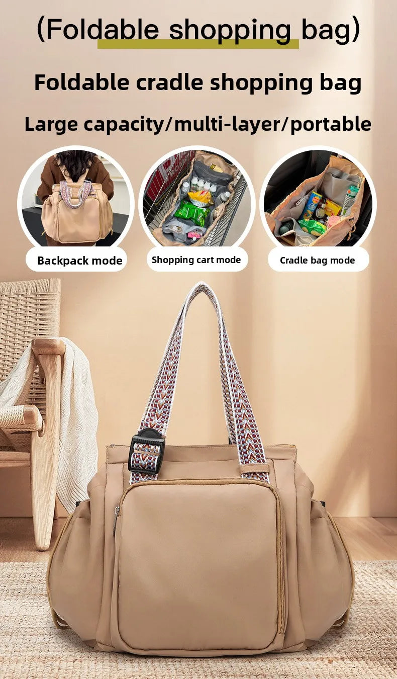 Baby Diaper Bag Multi-pocket Travel Duffel Bags Foldable Gym Bag Women Hand Luggage Airport Bags Mom Stroller Maternity Totes