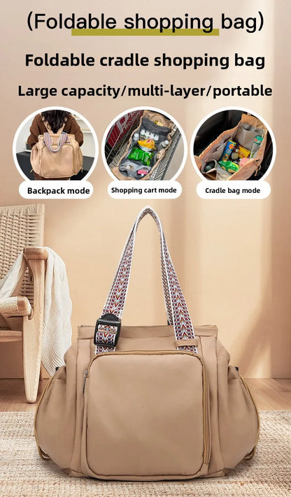 Baby Diaper Bag Multi-pocket Travel Duffel Bags Foldable Gym Bag Women Hand Luggage Airport Bags Mom Stroller Maternity Totes