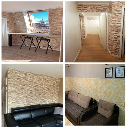10pcs Self Adhesive Decor 3D Foam Wall Stickers Pane Room Waterproof Peel and Stick Brick Wallpaper for Interior Decoration