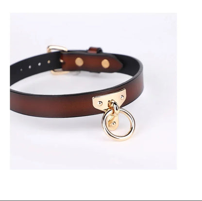 Genuine Leather Series Collar Slave Bed Neck Restraint Belt Strap BDSM Female Couple Bondage Erotic Fun Sex Toys Adult Games