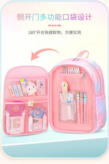 3pcs/set Kids School Backpack for Girls with Lunch Box Pencil Case Set Elementary Primary Middle High College School Bookbags
