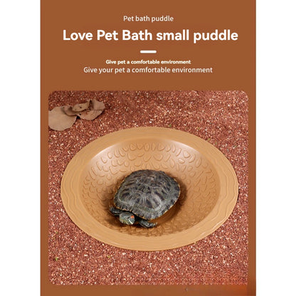 Turtle Bathing Pool, Reptile Feeding Dish Water Pot, Landscape Fish Tank Decoration,Turtle Bath Pool for Aquatic Climbing Pet