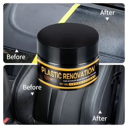 1 Piece 100g Car Plastic Repair Agent Recovery Black Luster Car Interior Leather and Panel Update Wax Coating Car Polishing and Repair Coating Cleaning Rejuvenation Repair Wax