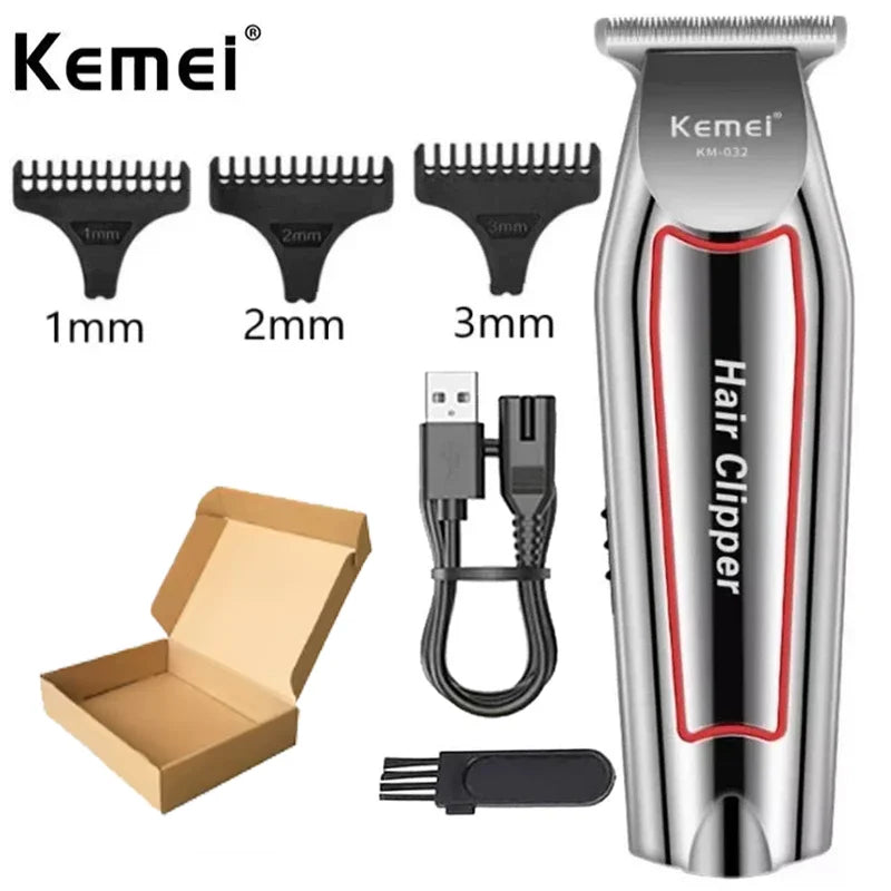 Kemei KM-032 Professional Hair Trimmer Electric Beard Trimmer for Men Hair Clipper Hair Cutter Machine Haircut Grooming Kit