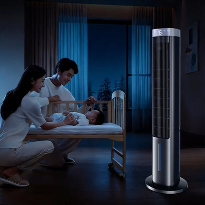 Portable Air Conditioner Fan, Personal Evaporative Cooler with Water Tank & Ice Pack, Quiet 3-Speed Tower Cooling Fan Mobile
