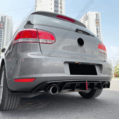 With Led Light Car Rear Bumper Diffuser For VW Golf 6 MK6 Standard TDI TSI 2008-2013 Rear Spoiler Splitters ABS Body kits Tuning