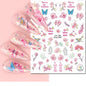 3d Nail Art Decals Watercolor Florals Purple Green Pink Flowers Leafs Fruit Adhesive Sliders Nail Stickers For Manicure