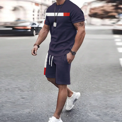 Men's 3D casual T-shirt suit plus size sportswear multifunctional casual suit summer  shorts  outdoor T-shirt shorts