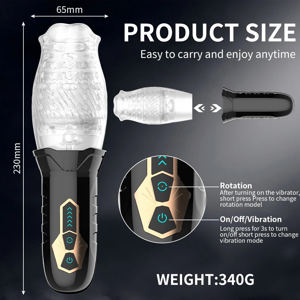 Automatic Rotating Masturbator Cup Glans Trainer Vagina Penis Pump Sleeve Delay Ejaculation Vibrator For Mens Adult Toys Male