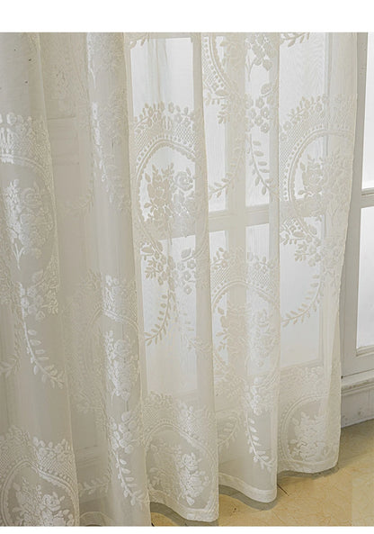 French Romantic Gauze Curtain Minimalist White Transparent Curtain Luxury Living Room Decoration Curtains Bedroom Curtain rideau