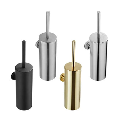 304 Stainless Steel Wall Mounted Bathroom Scrubber, Odor Proof Hanging Toilet Bowl Cleaning Brush with Holder