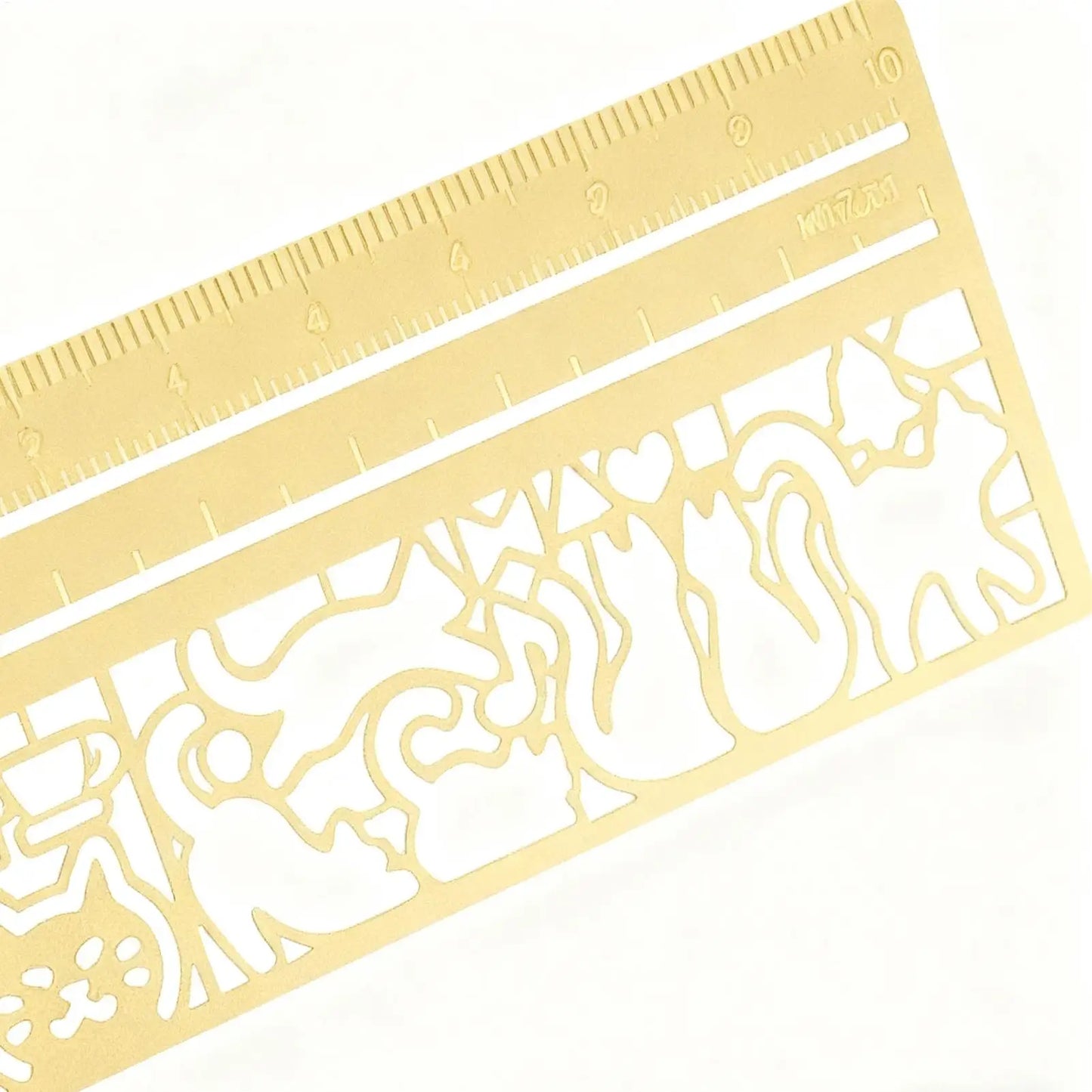 1PC Cat Ruler Hollow Metal Bookmark Ruler Multifunctional Ruler for Painting Drawing Diary Hand Account Tool Cute Gift