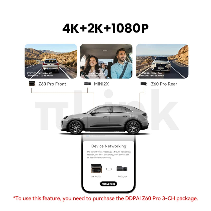 DDPAI Z60 Pro 4K Dash Cam Auto Dashcam Front GPS Car Camera for Dual SONY Sensor WiFi ADAS Night Vision DVR Video Recorder